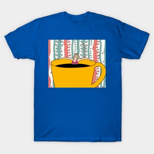 Coffee Cup Bathing Drinking Crazy T-Shirt